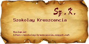 Szokolay Kreszcencia névjegykártya
